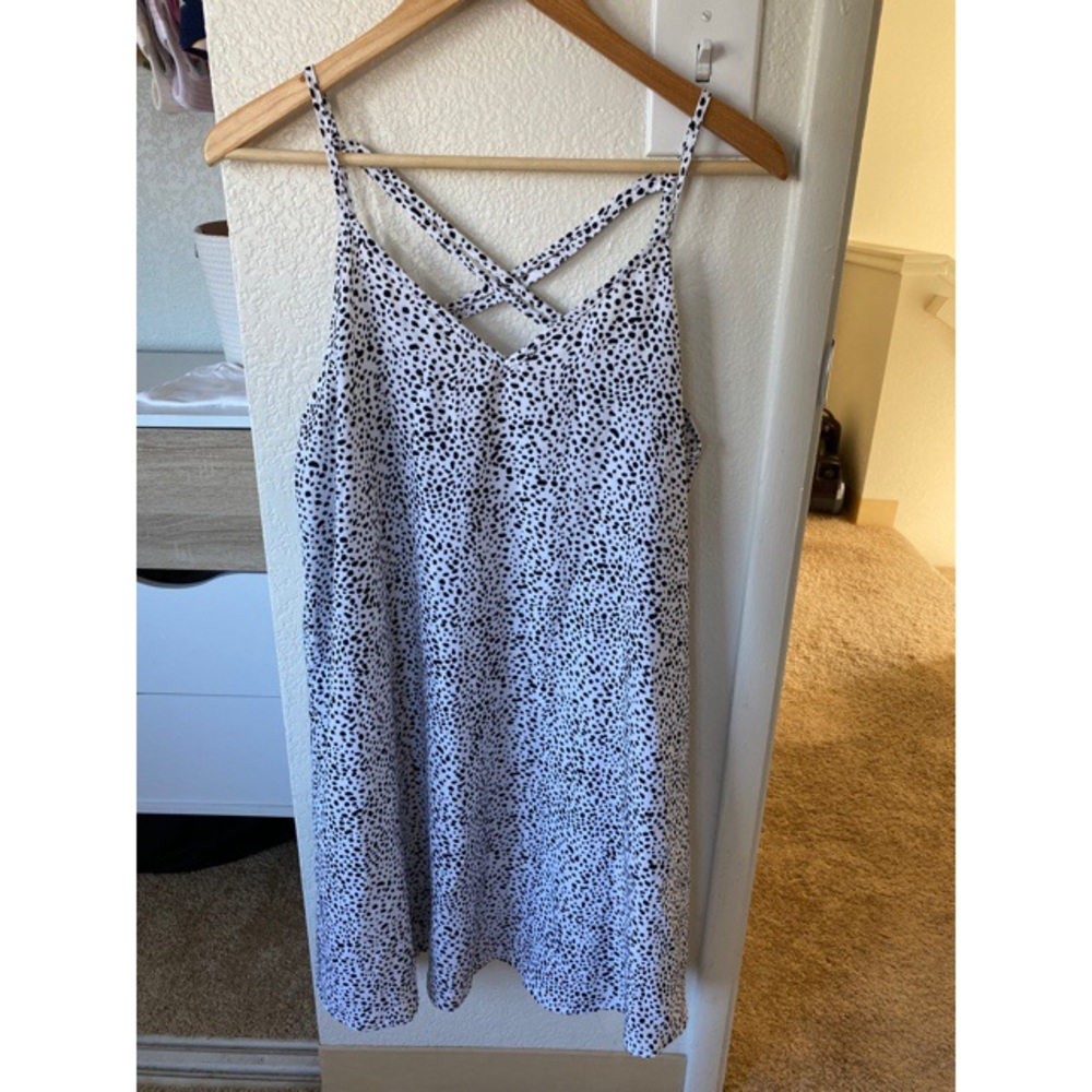 Printed cross cross cami dress